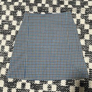 Blue & yellow plaid John Galt Brandy Melville skirt with slits